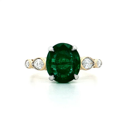 2.88 Emerald Engagement Ring Two-Tone 14k