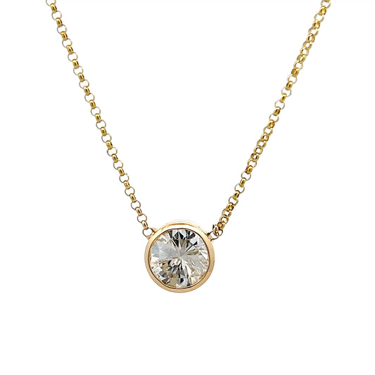 2.98 Round Brilliant Diamond Solitaire Pendant 14k