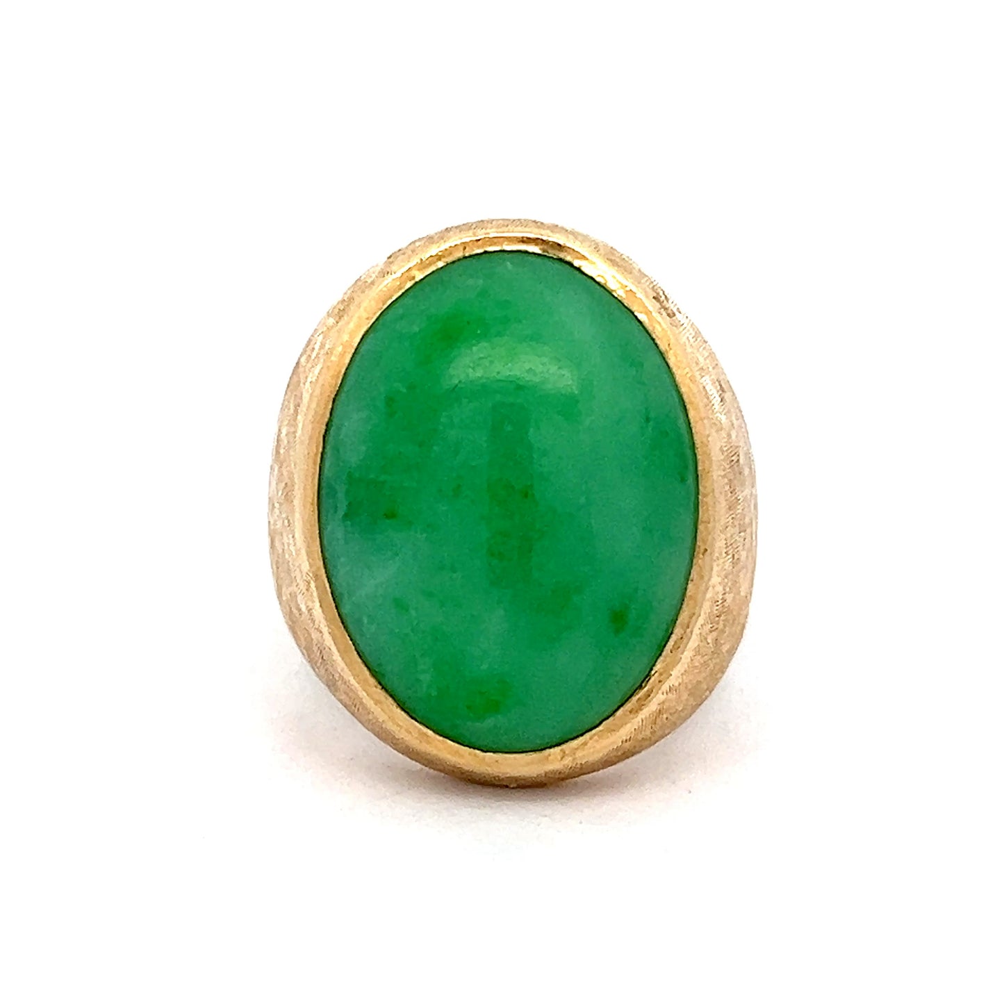 20.85 Vintage Cabochon Jade Cocktail Ring in 14k