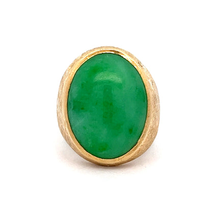 20.85 Vintage Cabochon Jade Cocktail Ring in 14k