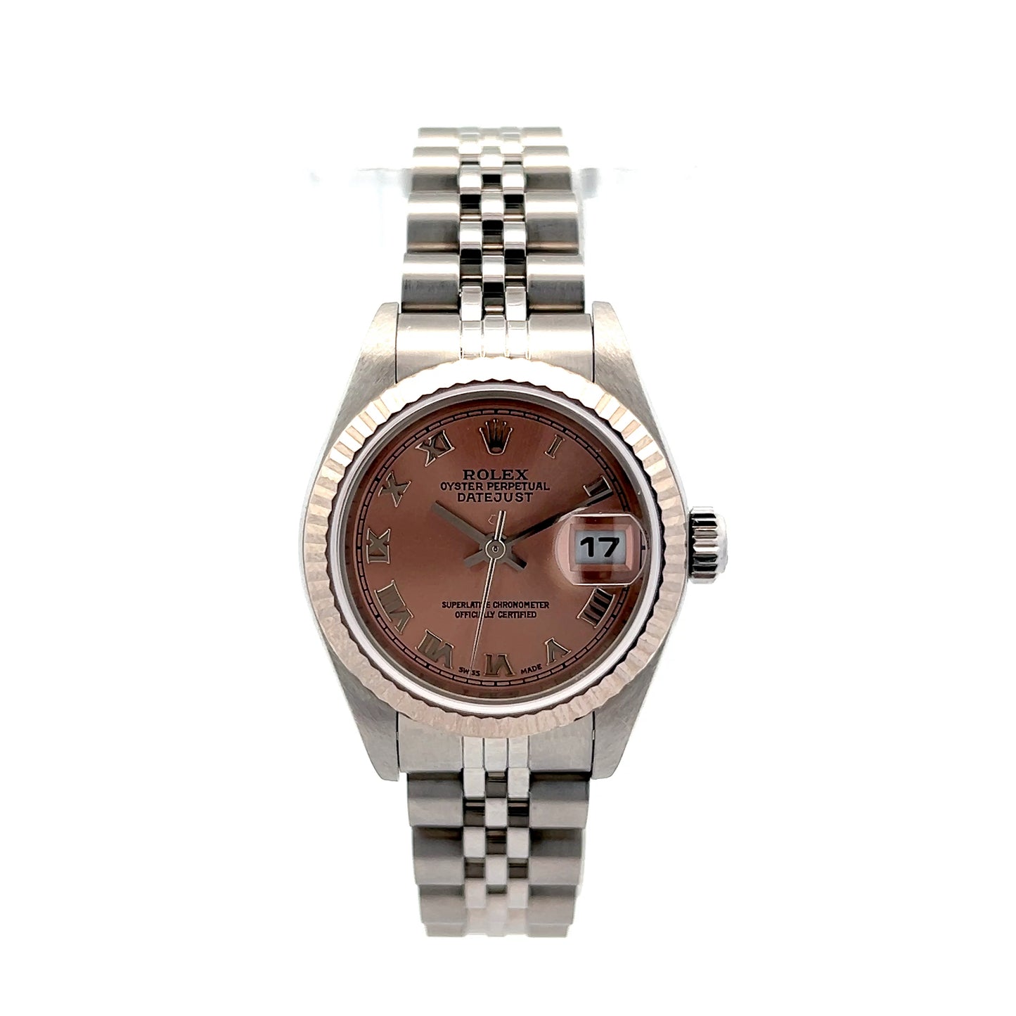 2002 Ladies Rolex Salmon Datejust 26mm 79174 Stainless Steel