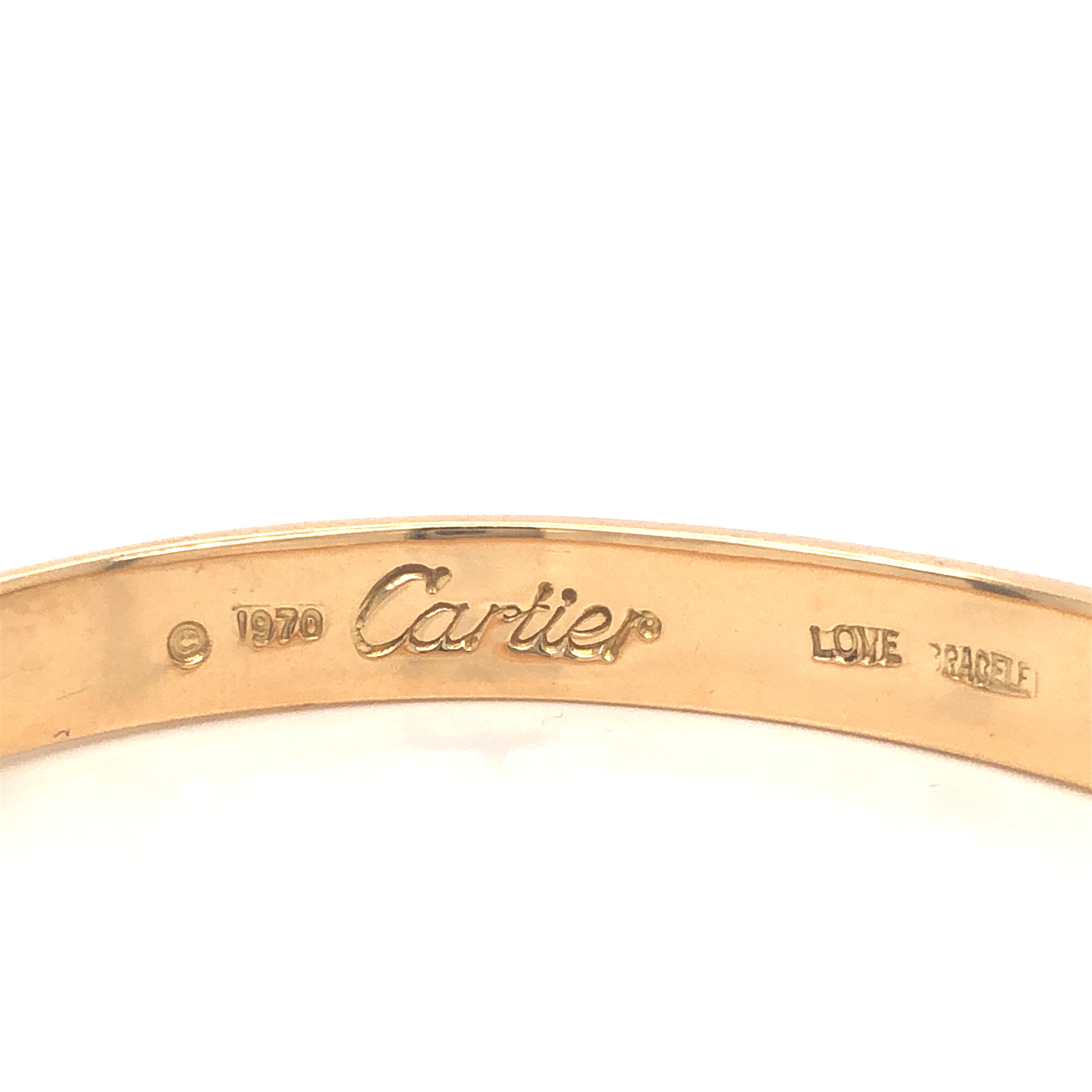 Vintage cartier love on sale bracelet for sale