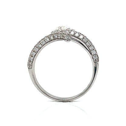 Marquise Diamond Snake Shaped Ring in 14k White Gold