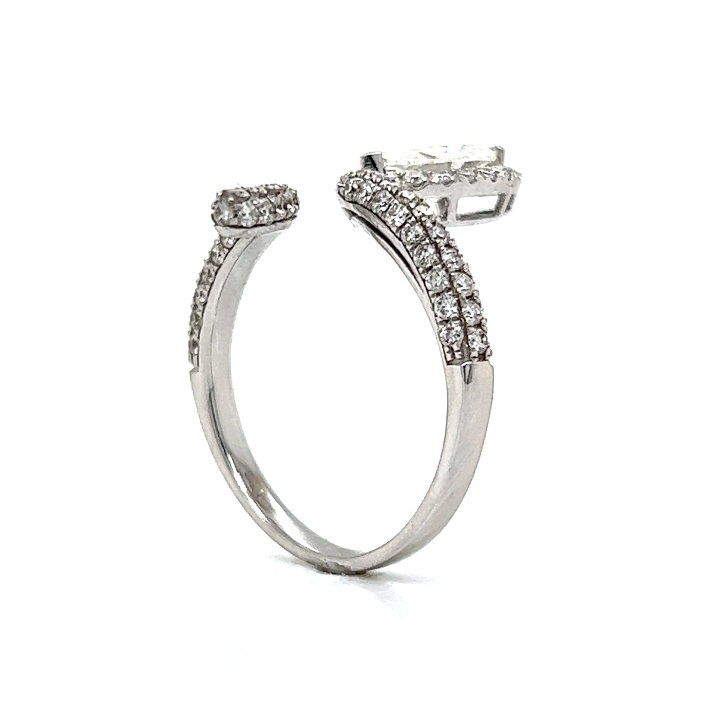 Marquise Diamond Snake Shaped Ring in 14k White Gold