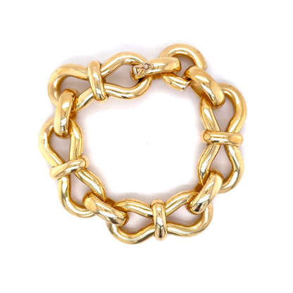 Mid-Century Chunky Link Bracelet in 18k Yellow Gold