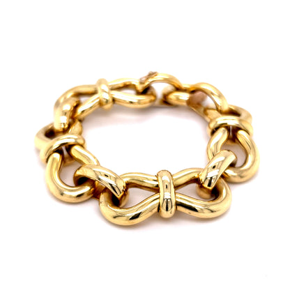 Mid-Century Chunky Link Bracelet in 18k Yellow Gold