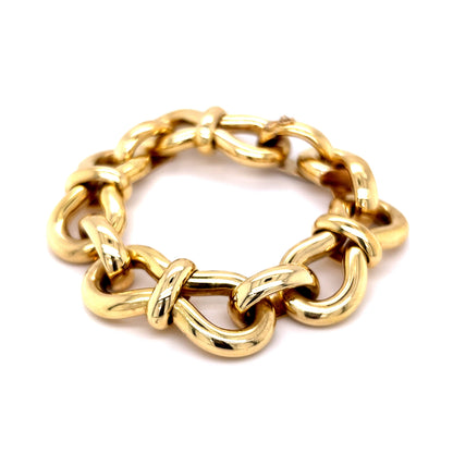 Mid-Century Chunky Link Bracelet in 18k Yellow Gold