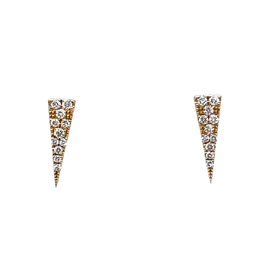 .10 Triangular Diamond Stud Earrings in 14k Yellow Gold