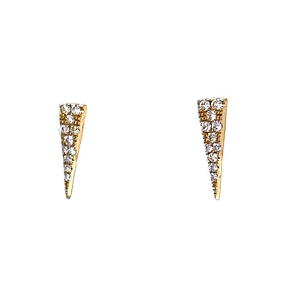 .10 Triangular Diamond Stud Earrings in 14k Yellow Gold