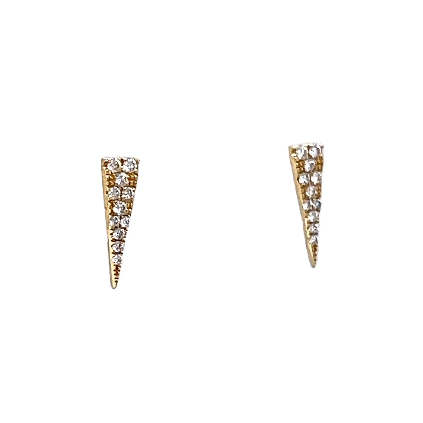 .10 Triangular Diamond Stud Earrings in 14k Yellow Gold