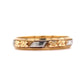 Engraved Two-Tone Yellow Gold Wedding Band with Milgrain