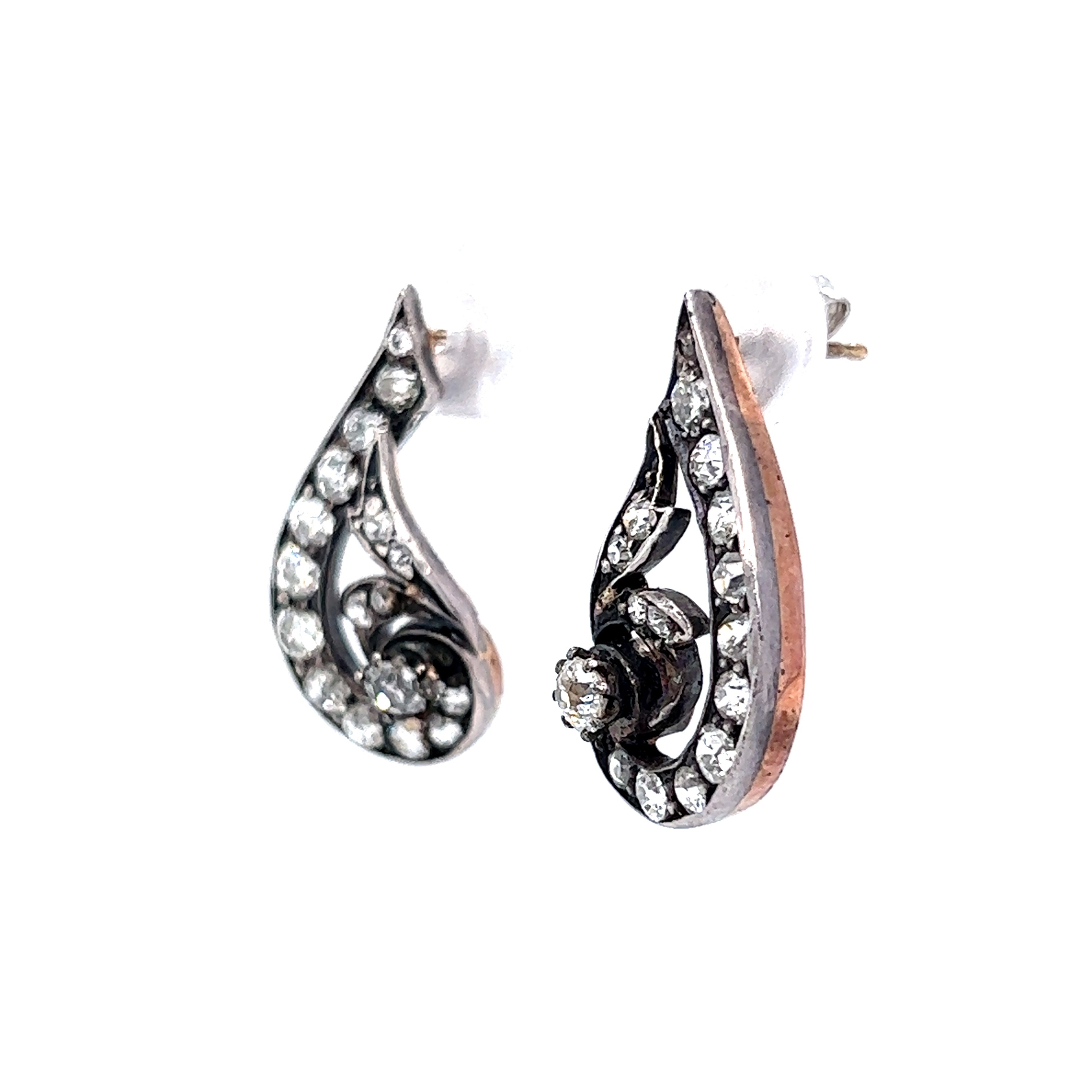 Evara Platinum Rose Gold Diamonds Earrings for Women JL PT E 255
