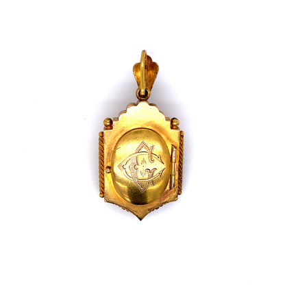Antique Etruscan Revival Locket in 14k Yellow Gold