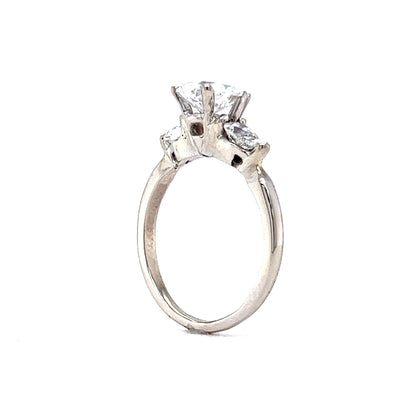 .96 White Gold Three Stone Pear Diamond Ring