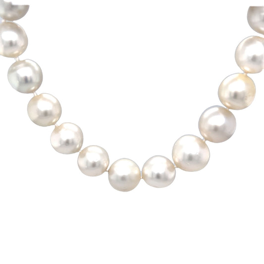 Vintage Pearl Necklace w/ Diamond Accents in 14k White Gold