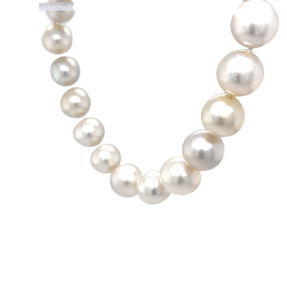 Vintage Pearl Necklace w/ Diamond Accents in 14k White Gold