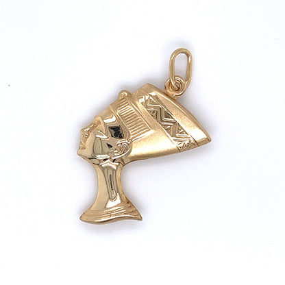 Nefertiti Charm Pendant Necklace in 14k Yellow Gold