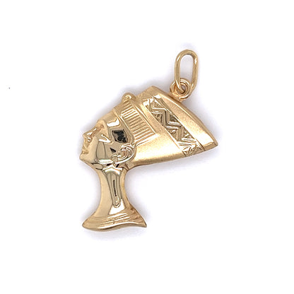 Nefertiti Charm Pendant Necklace in 14k Yellow Gold