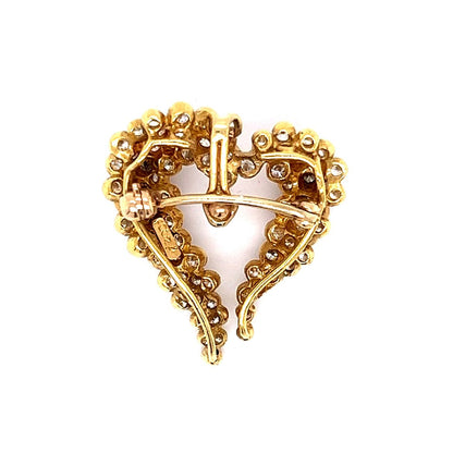 Diamond Cluster Pin & Pendant in 18k Yellow Gold