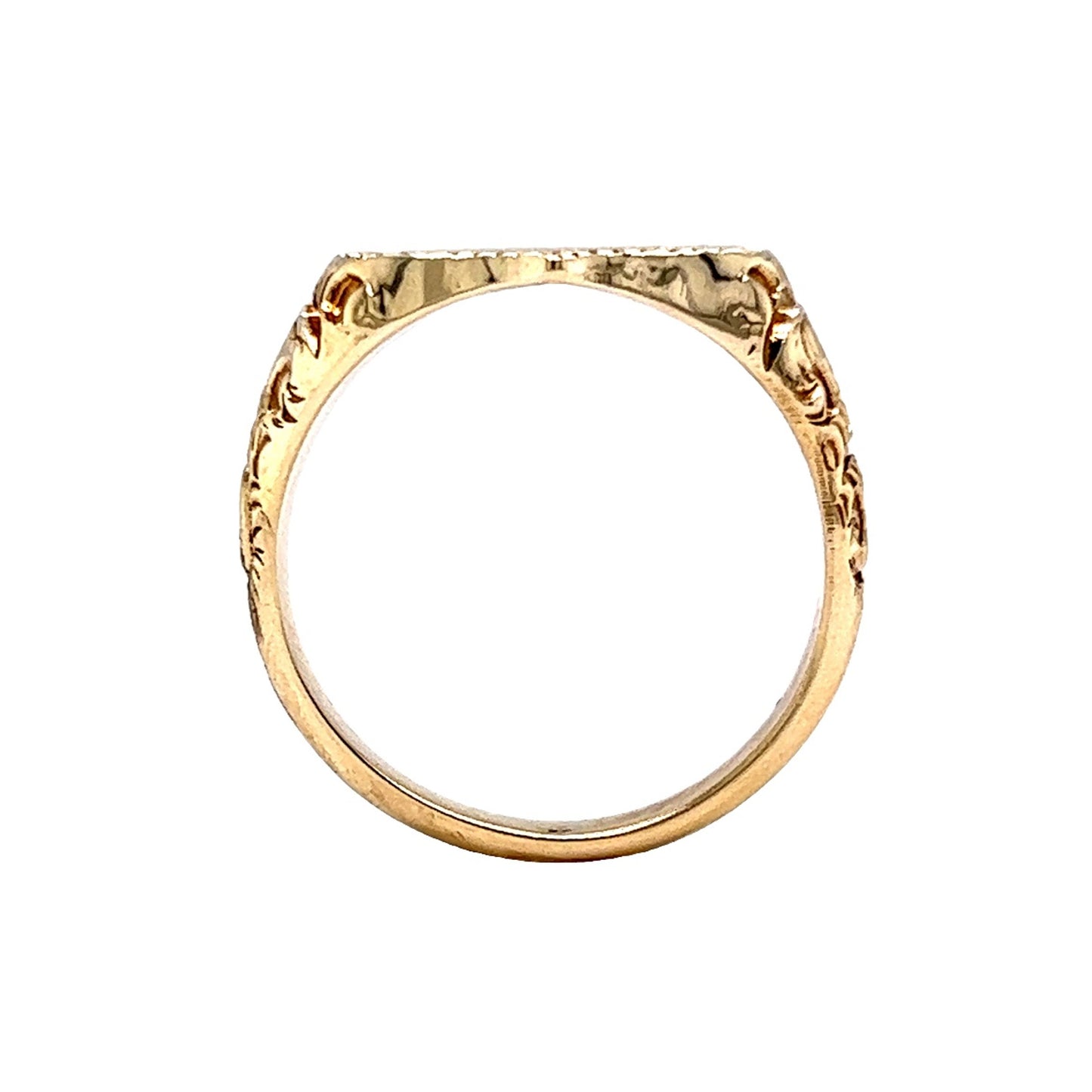 Shield Shaped Signet Ring in 14k Yellow Gold