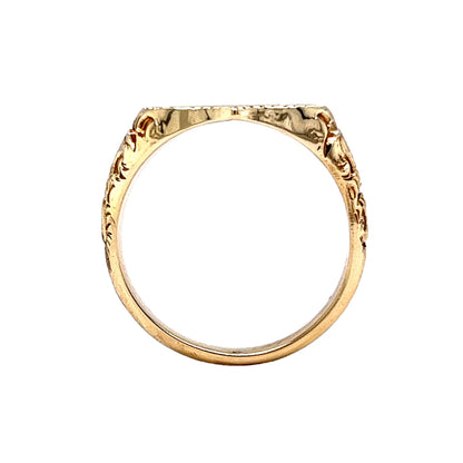 Shield Shaped Signet Ring in 14k Yellow Gold