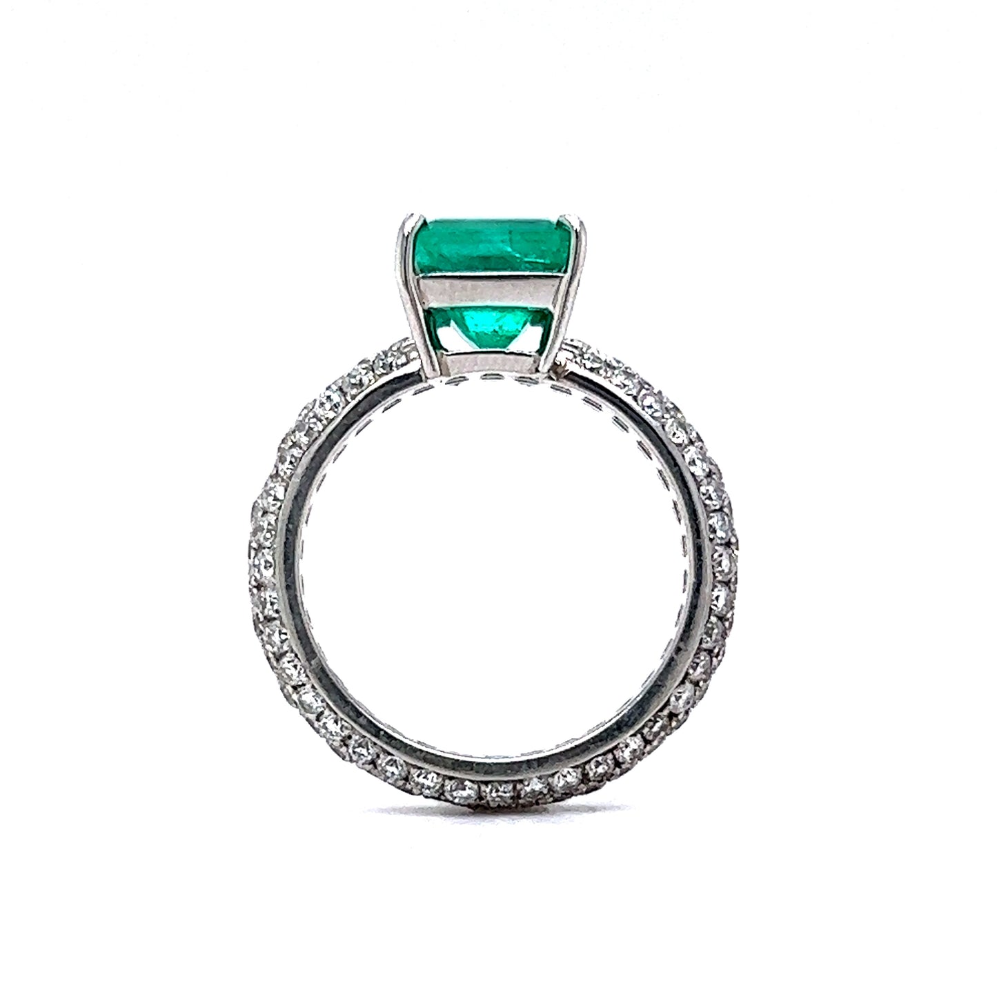 2.30 Square Cut Emerald Engagement Ring in Platinum