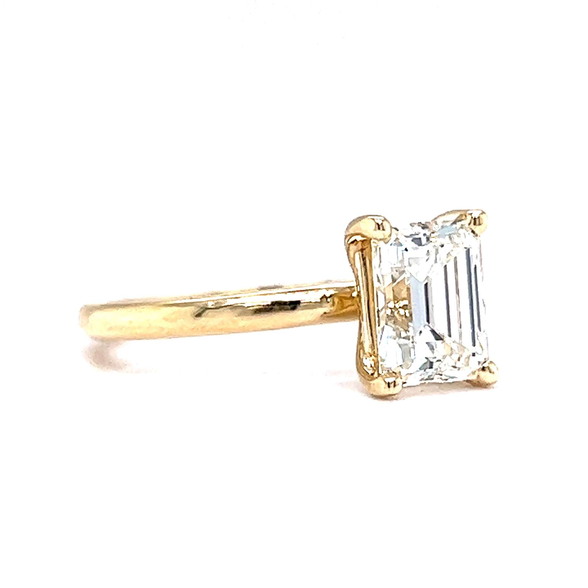 1.61 Emerald Cut Diamond Engagement Ring in 14k Yellow GoldComposition: 14 Karat Yellow Gold Ring Size: 7.0 Total Diamond Weight: 1.61ct Total Gram Weight: 3.05 g Inscription: 14k
      