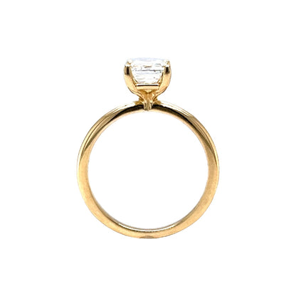 1.61 Emerald Cut Diamond Engagement Ring in 14k Yellow Gold