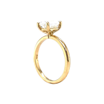 1.61 Emerald Cut Diamond Engagement Ring in 14k Yellow Gold