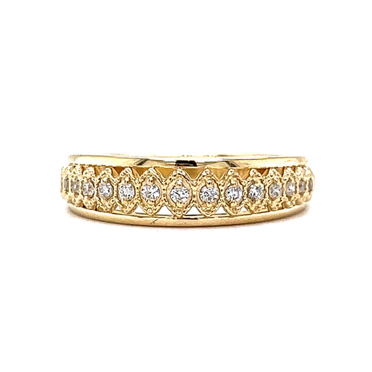 .16 Round Brilliant Diamond Stacking Ring in 14k Yellow Gold