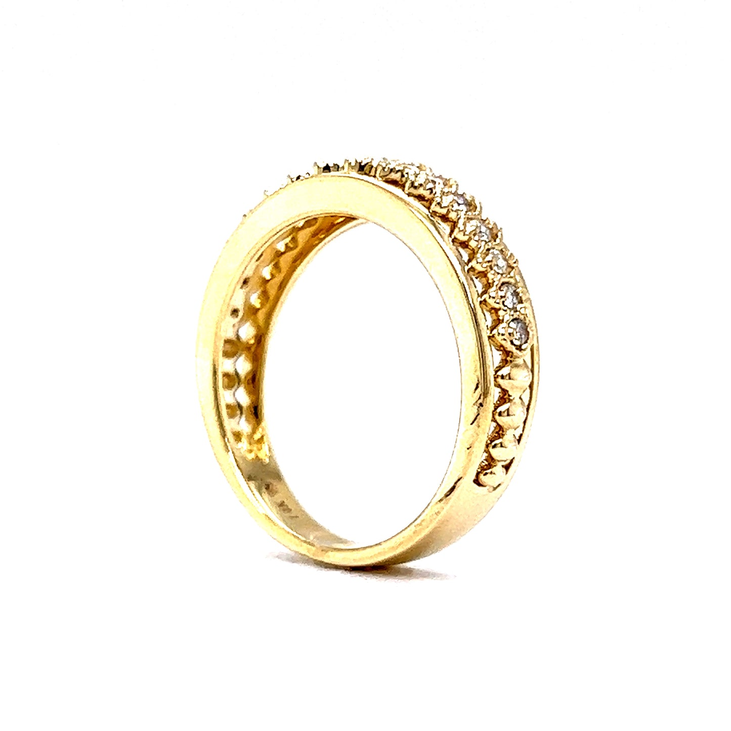 .16 Round Brilliant Diamond Stacking Ring in 14k Yellow Gold