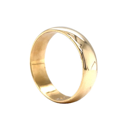 Men's Classic Half-Round Wedding Band in 14k Yellow Gold