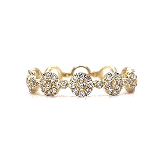 .28 Round Brilliant Diamond Stacking Ring in 14k Yellow Gold