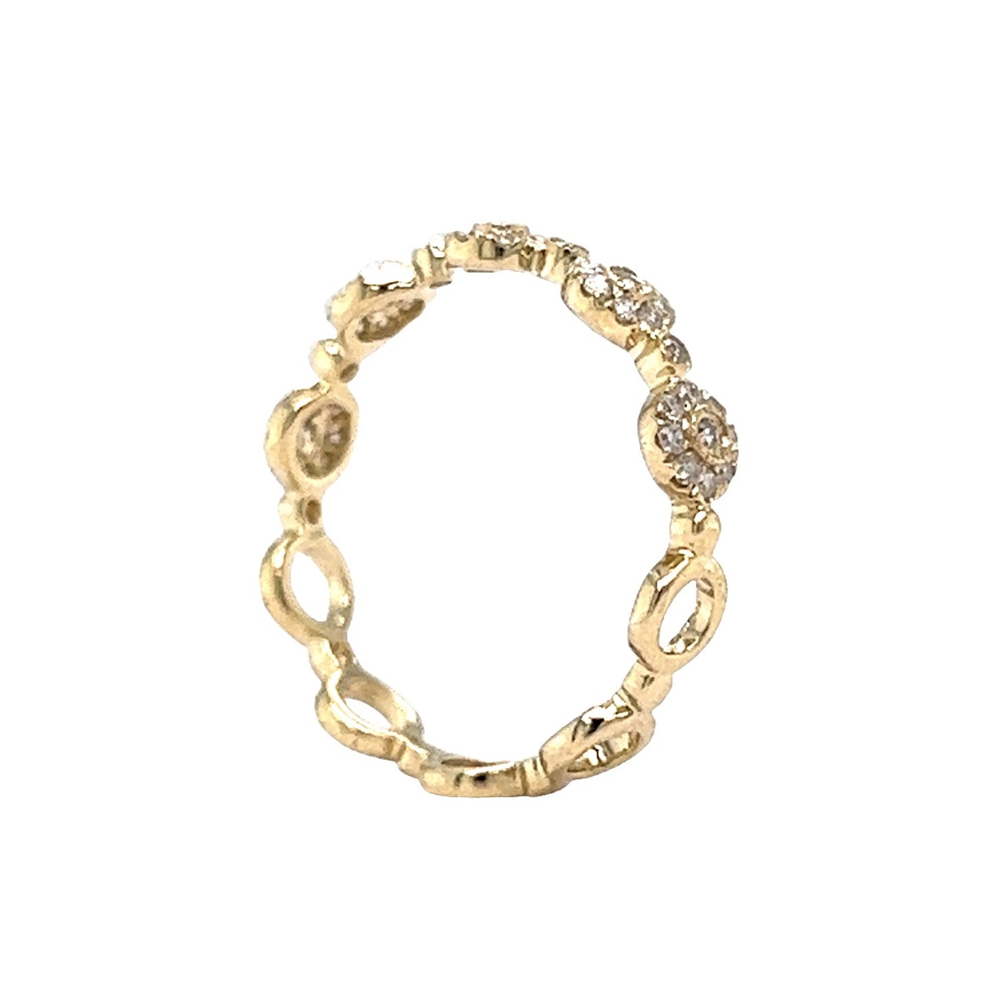 .28 Round Brilliant Diamond Stacking Ring in 14k Yellow Gold