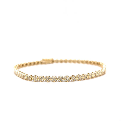 .83 Round Brilliant Diamond Tennis Bracelet in 14k Yellow Gold