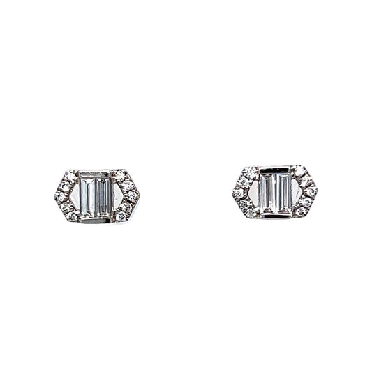 .22 Diamond Earring Studs in 18k White Gold