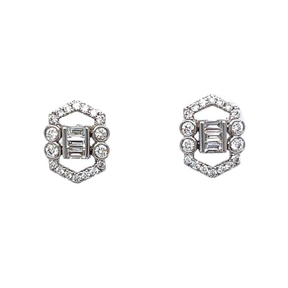 .39 Diamond Earring Studs in 18k White Gold