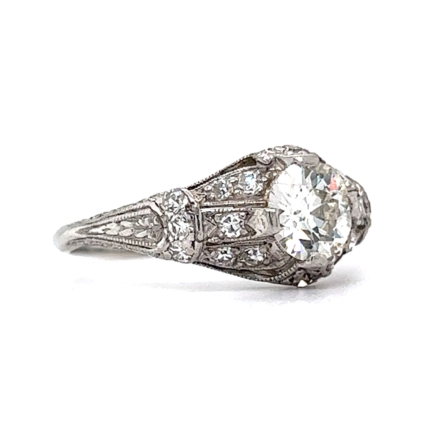 .80 Art Deco Diamond Engagement Ring in Platinum