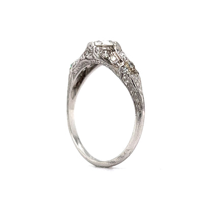 .80 Art Deco Diamond Engagement Ring in Platinum