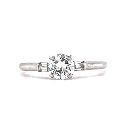 Vintage 1930's Euro Diamond Engagement Ring in Platinum