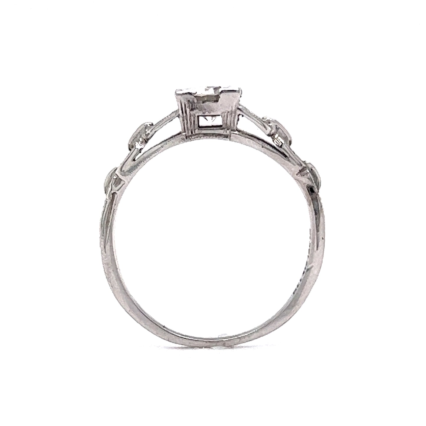 Vintage Single Diamond Engagement Ring Art Deco in 18k