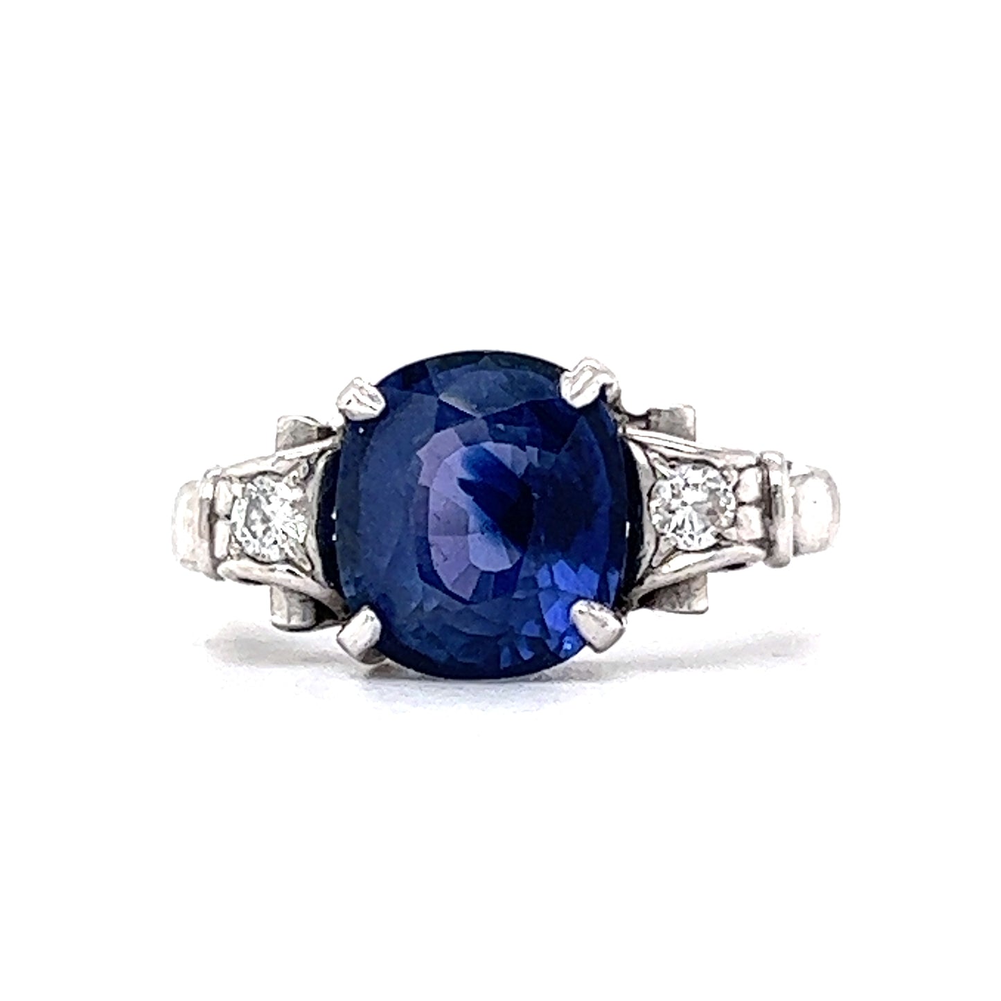 No Heat Sapphire Engagement Ring Vintage 1950's