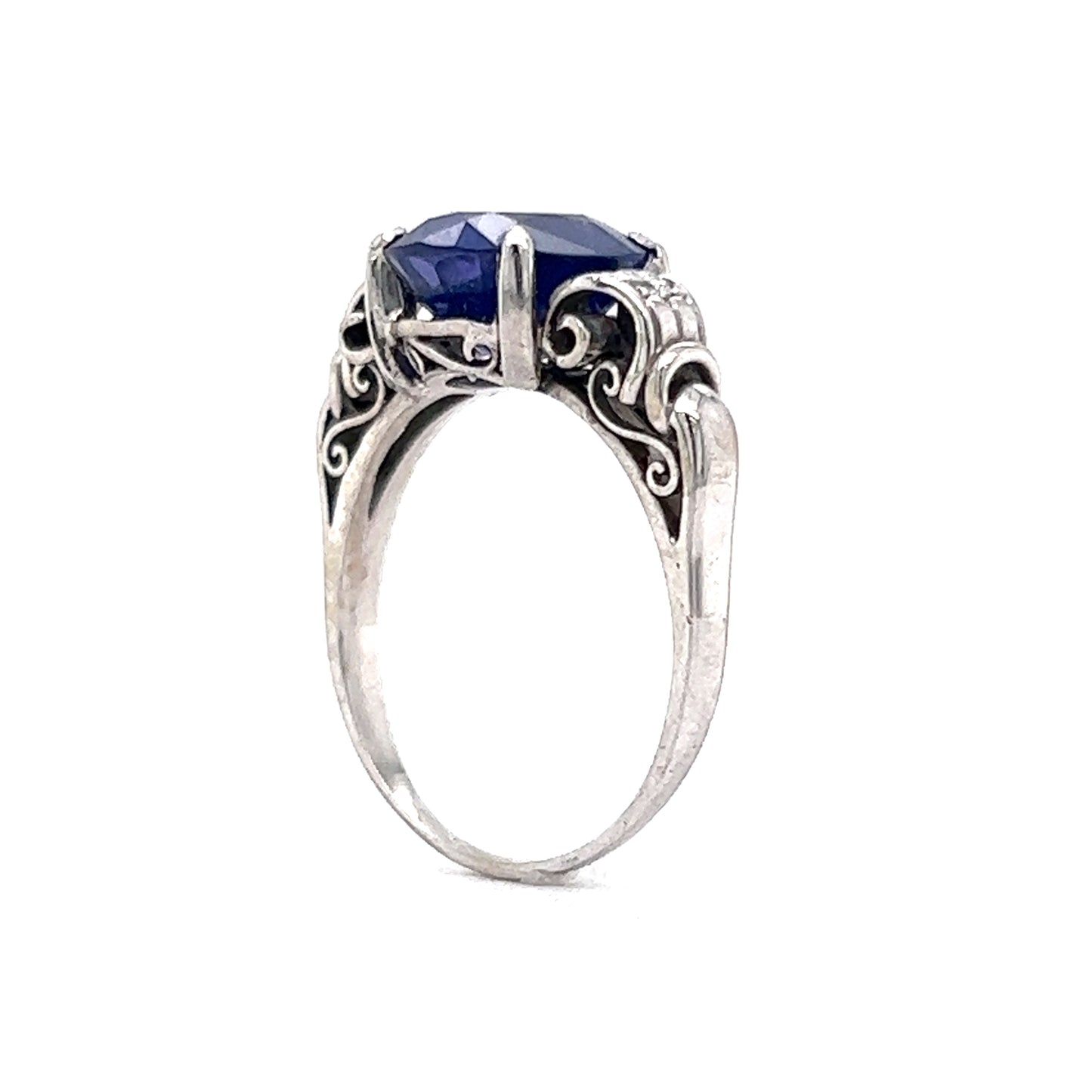 No Heat Sapphire Engagement Ring Vintage 1950's
