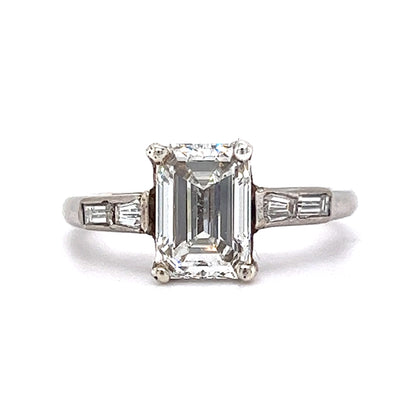 GIA Emerald Cut Diamond Engagement Ring in Platinum