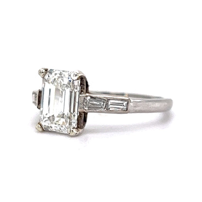 GIA Emerald Cut Diamond Engagement Ring in Platinum