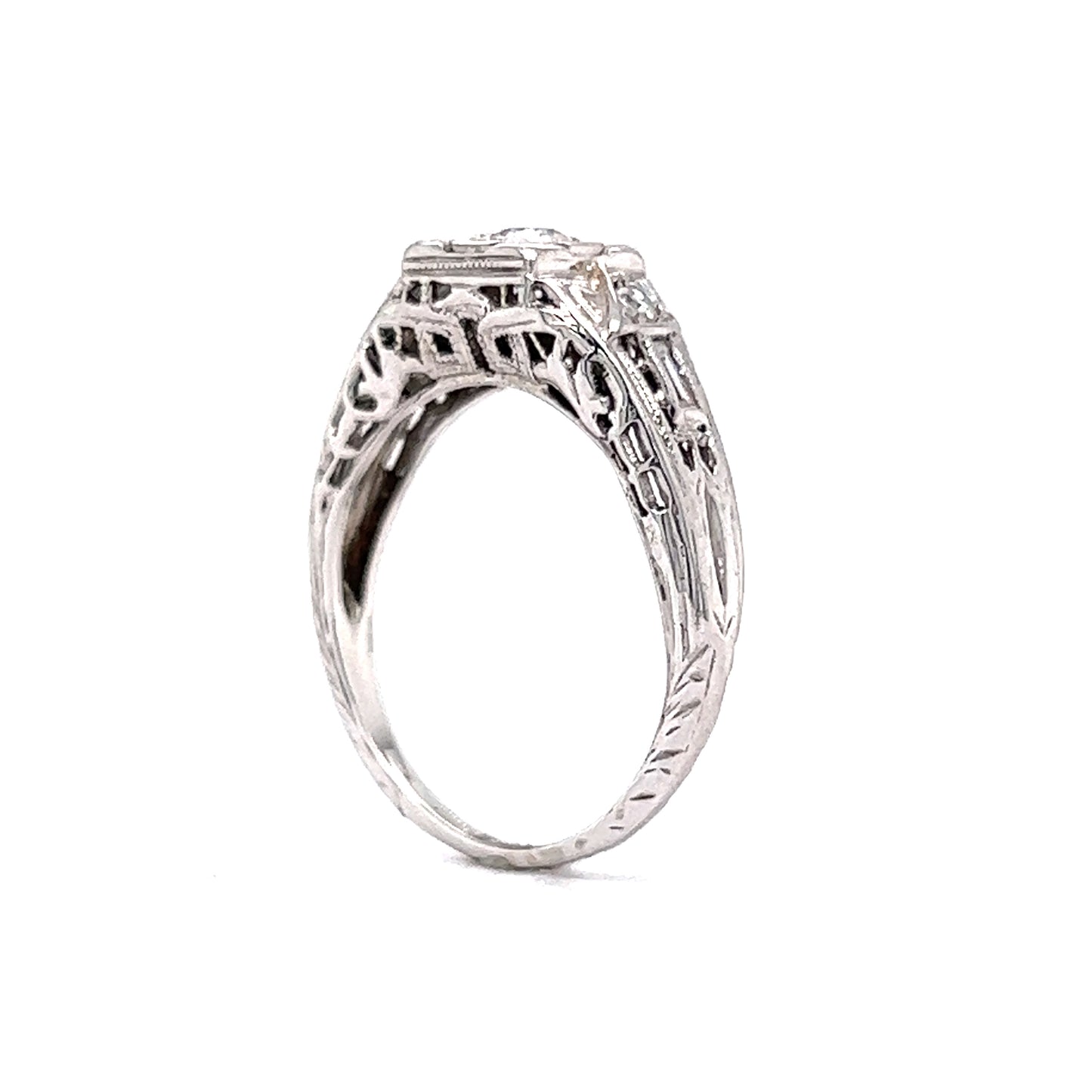 .27 European Diamond Engagement Ring in 18K White Gold