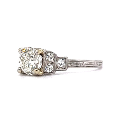 Art Deco Step Diamond Engagement Ring in Platinum