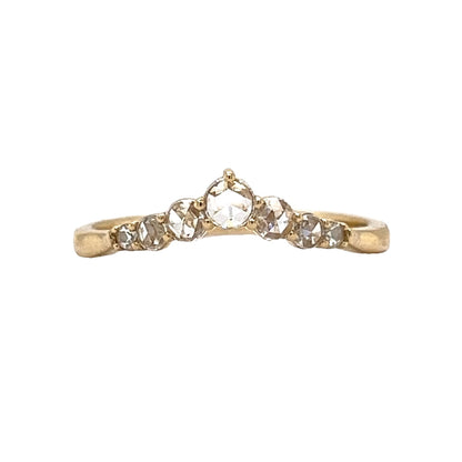 .27 Rose Cut Diamond Wedding Band in 14k Yellow Gold