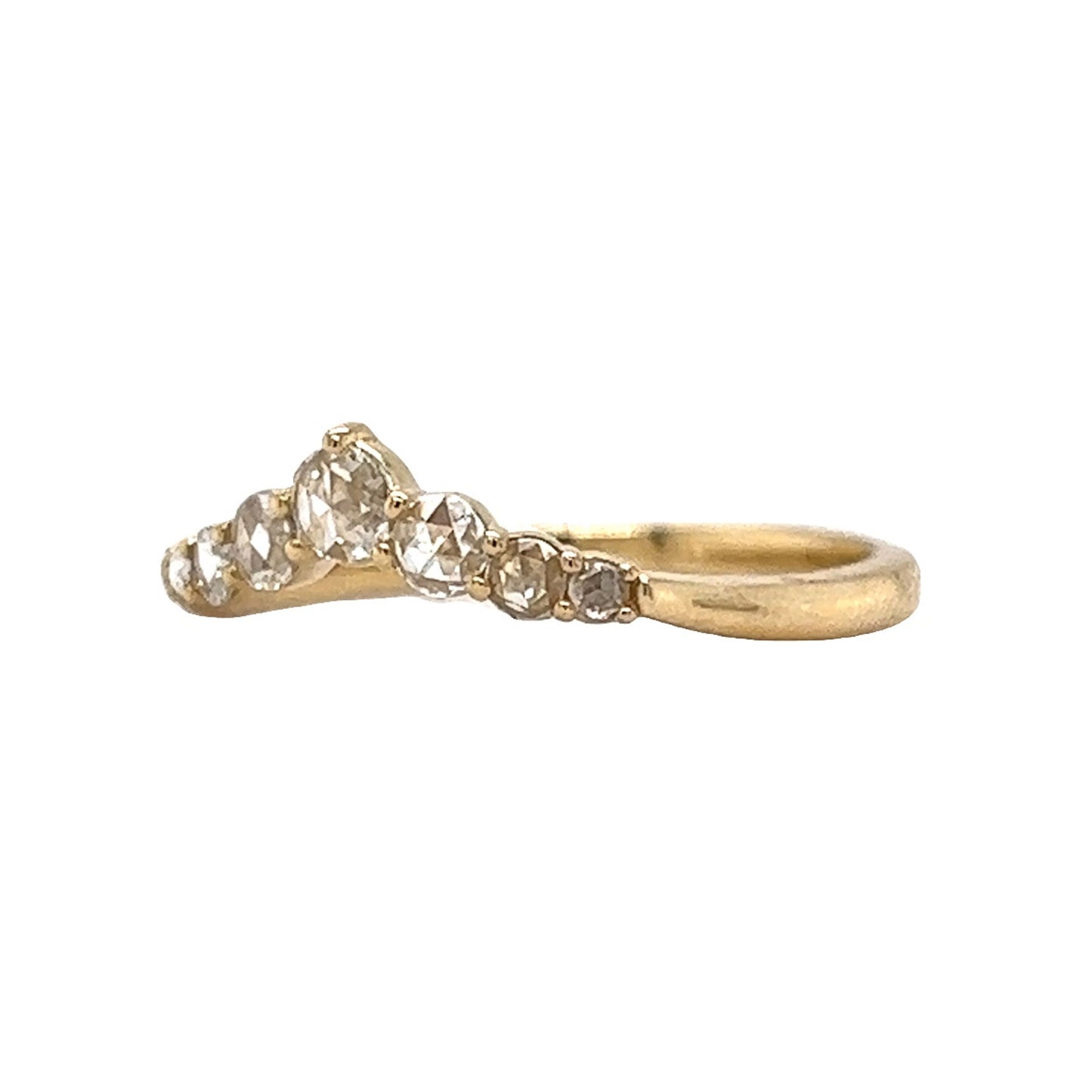 .27 Rose Cut Diamond Wedding Band in 14k Yellow Gold