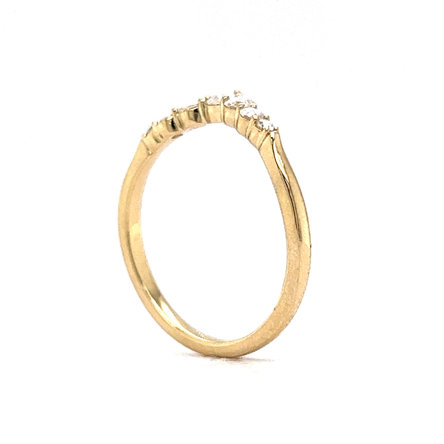 .27 Rose Cut Diamond Wedding Band in 14k Yellow Gold